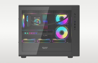 Корпус для комп'ютера DarkFlash DB460M Big Tower m-ATX, загартоване скло, чорний, USB 3.0