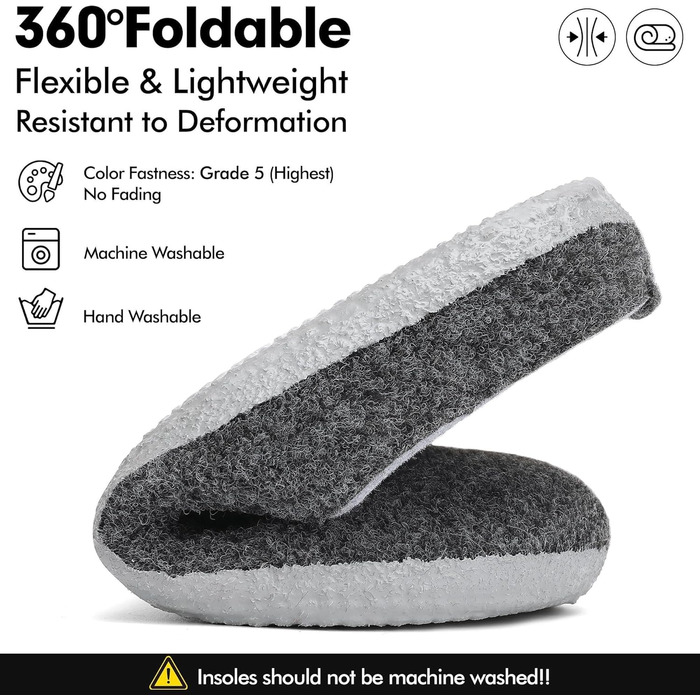 Тапочки домовими з фетру Mishansha для жінок та чоловіків, зимові, зручні, чорні, розмір 36-48