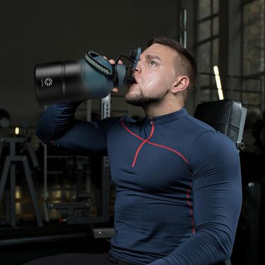 Fjbottle Stainless Steel Water Bottle 1900ML with Magnetic Lid, BPA FREE, Leak-Proof, Double-Walled Thermo Metal Bottle - Suitable for Carbonated Drinks, Sports Water Bottle for University, Fitness, Camping, Outdoor