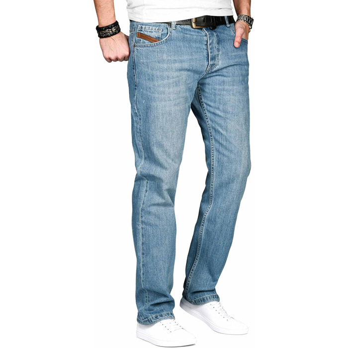 Чоловічі джинси Alessandro Salvarini Comfort Fit прямого крою, світло-блакитні (44W/36L)