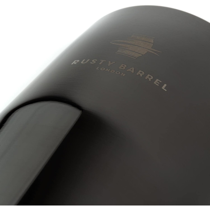 Rusty Barrel Knightsbridge Cocktail Set – Black Stainless Steel Shaker, Wooden Muddler, Bar Strainer, Jigger, Pourer, Coasters, Spoon & Recipe Booklet | Cocktail Accessories in a Luxurious Gift Box
