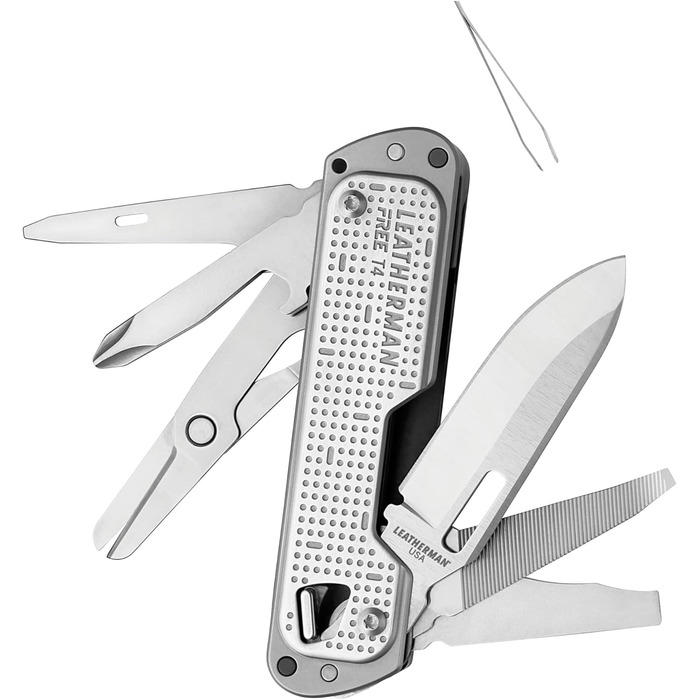 Leatherman Free T4 Multi-Tool - Magnetic, One-Handed, 12-Tool Pocket Knife