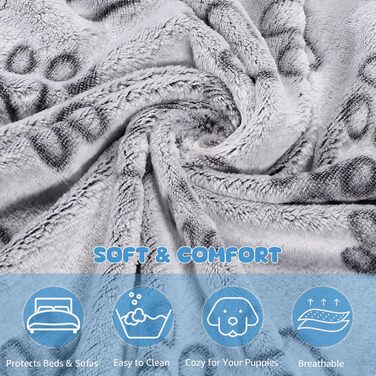 3 штуки флісові підстилки для собак - миючі, 104x76 см, сірі. Підстилки для собак, котів, цуценят. Захист диванів та ліжок.