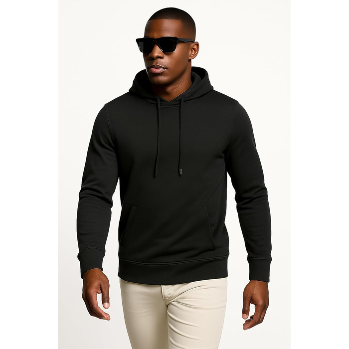 Худі Leif Nelson Slim Fit для чоловіків, чорний: стильний капюшонний світшот для спорту та повсякденного носіння