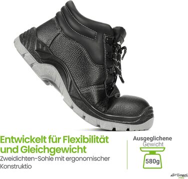Черевики робочі AirGearPro S3 SRC для чоловіків – сталевий підносок, захист від проколів, неслизька підошва, водонепроникні та дихаючі, 41 EU