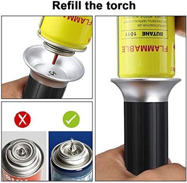 Газовий пальник Flintronic для приготування Creme Brulee, BBQ, кемпінгу, кодування. 3-х дюзовий, з безпечним замком, 2 щітки (Butan не входить)