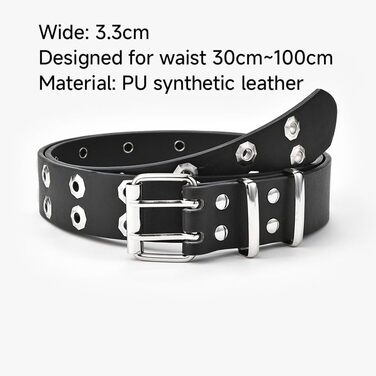 Жіночий шкіряний ремінь Punk стилю з пряжкою, чорний, з отворами у вигляді зірок, для джинсів та пальто
