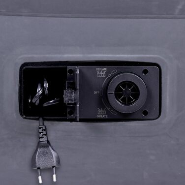 Надувний матрац-ліжко AVENLI самонадувний для 1 особи з інтегрованим насосом, висока ліжкомісце, флаокована поверхня для кемпінгу та дому (203x152x46 см)