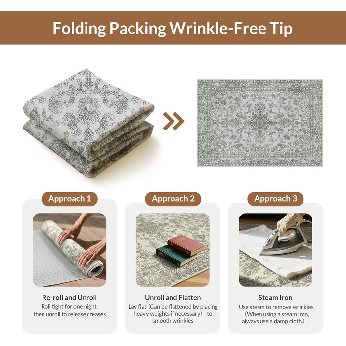 Килим GENIMO Boho Vintage 160x230 см, короткий ворс, антиковзаючі, для вітальні, спальні, їдальні, офісу, стильний, ніжний салатовий колір