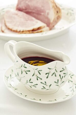 Portmeirion CPXT76512-XG Sophie Conran Garland Saucière 1 Pt. and Stand (Amor, Mistletoe), porcelain