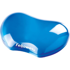 Підставка для зап'ястя Fellowes Crystals - гнучка, з гелевою подушечкою, для офісу, дому, в дорогу та геймінгу, миється, блакитна