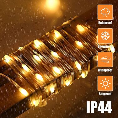 Гірлянда світлодіодна Gresonic 100/200/300/400 LED, струмопровідна, для дому та саду, тепле біле світло, 100 LED