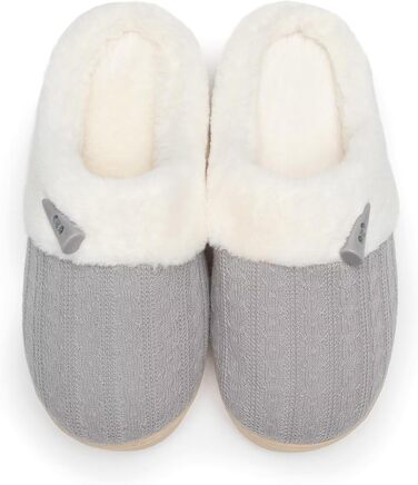 Тапочки домовими жіночі NineCiFun зимові теплі зручні з м'якої піни та антиковзаючою підошвою, 38/39 EU, сірі