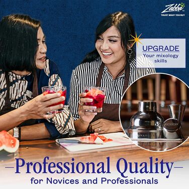 Набір для приготування коктейлів Nuvantee - Преміум барменський набір 0.7л з мірним стаканчиком та рецептами - шейкер, міксер, стейнер