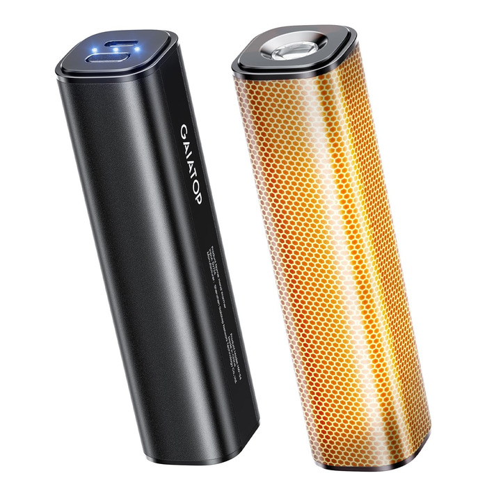 Електричний грієчка для рук Gaiatop 8000mAh з LED-ліхтариком, 2 шт. Магнітний, 3 температури, швидкий нагрів, для жінок, сім'ї, активного відпочинку, чорний