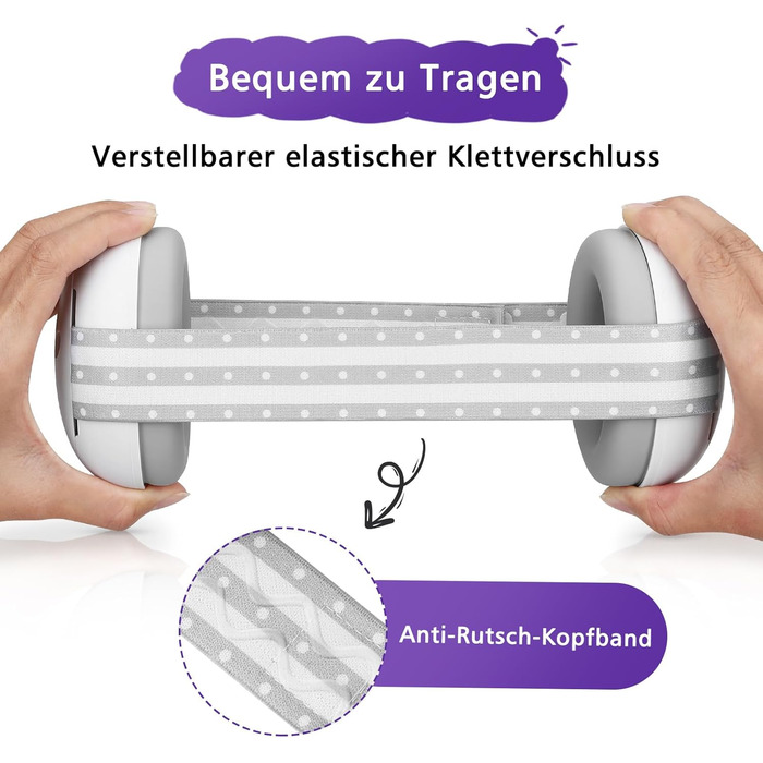 Навушники для захисту від шуму для малюків 0-2 роки (сірі)