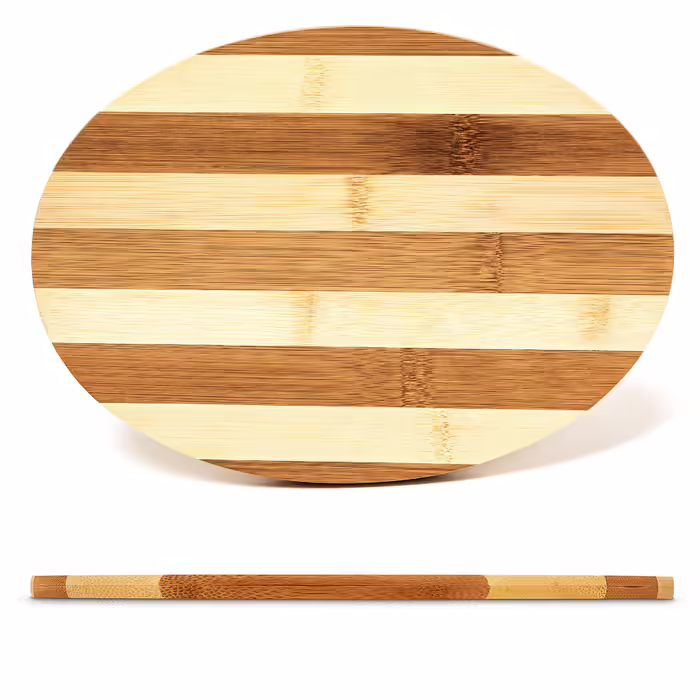 Relaxdays Bamboo Breakfast Tray, Striped