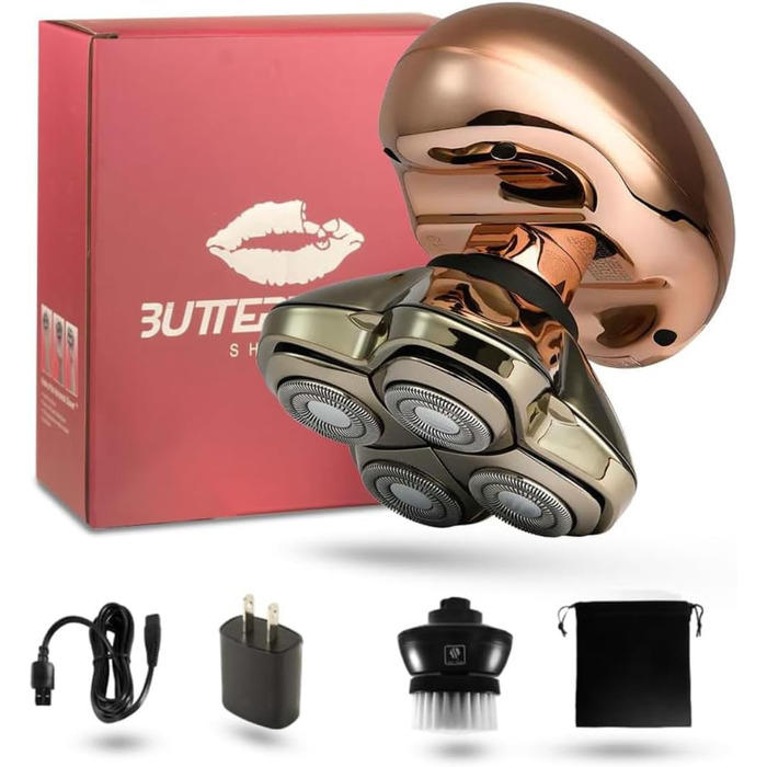 Триммер для тіла та голови Skull Shaver Butterfly Kiss Pro – жіночий електричний триммер, рожеве золото