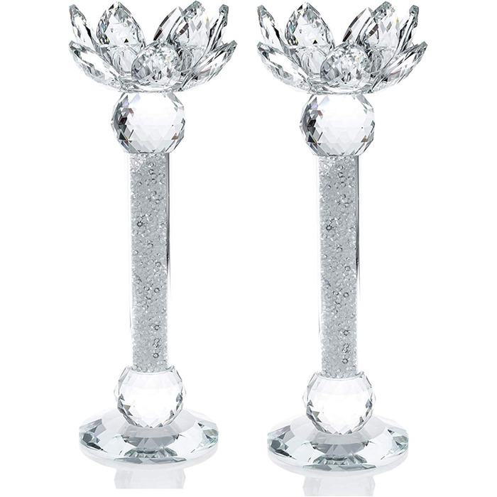 Кришталевий підсвічник Лотос London Boutique, набір 2 шт., декор із кристалами Swarovski, подарункова упаковка