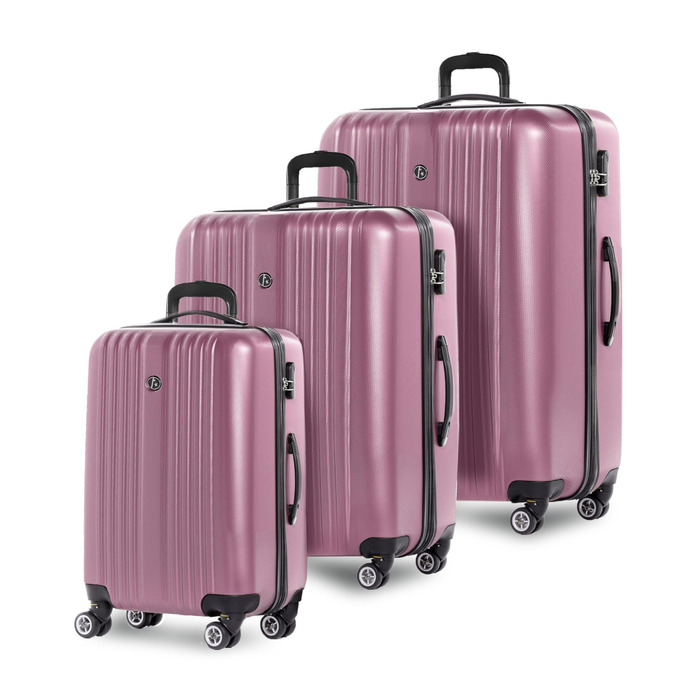Набір валіз FERGÉ Toulouse 3 шт. з жорсткою оболонкою (ручна поклажа, L, XL) Рожевий колір, 100% ABS