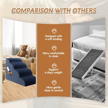 Сходинки для собак та котів ROMROL - 4 сходинки, Marine (Морський колір)