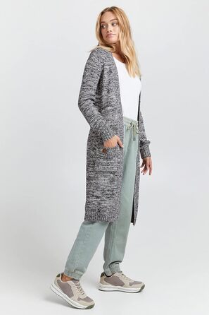 Жіночий в'язаний кардиган OXMO OXPhietta з грубої в'язки, довгий рукав, накладні кишені, 100% бавовна, Regular fit (XXL, Insignia B (791991))