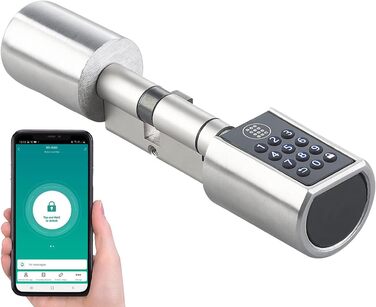Електронний дверний циліндр VisorTech із кодовим замком, Bluetooth і додатком – кодовий циліндр для дверей