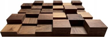 Акустичний диффузор 2D 500 (30x30 см) — Дерев'яна настінна панель для корекції звуку, колір волоський горіх