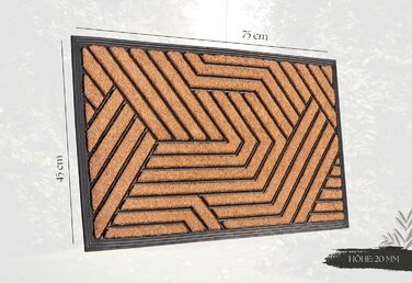 Килимок Hanse Home кокосовий для дому та вулиці 45x75 см (Лабіринт) - вологостійкий, антиковзкий килимок для входу, тераси