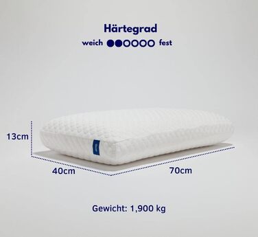 Ортопедична подушка для шиї sleepi® Comfort 70x40x13 см | Пам'ятний пінополіуретан | Оптимальна підтримка та розвантаження тиску