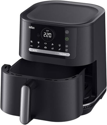 Фритюрниця електрична Braun MultiFry 5 HF5030 6л з технологією RealAir, чорна - Аерофритюрниця без PFAS, сенсорне управління, 1700 Вт