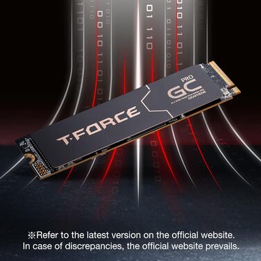 TEAMGROUP T-Force GC Pro 2TB NVMe SSD PCIe Gen4x4 M.2 2280 з графітовим кулером для геймінгу (5000/4500 MB/s)