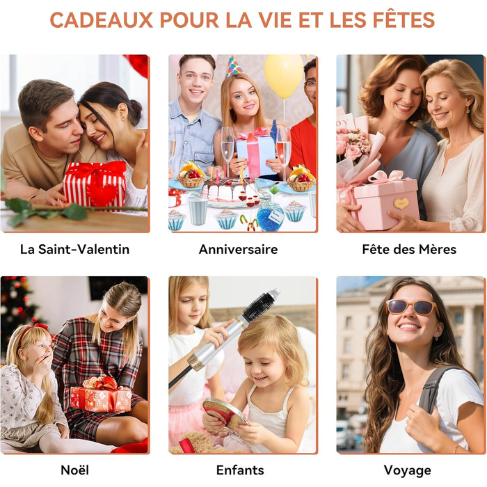 Air Styler: 5-в-1 Мультистайлер для волосся - фен-щітка, 800W, для об'єму, локонів, випрямлення та сушіння (Золотий)