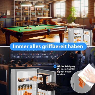 Міні-холодильник KESSER® Minibar 40L з підсвічуванням та відкривачем для пляшок, ідеальний для дому, офісу, кемпінгу та готелю
