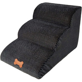 3-Step Pet Staircase, Dog Stairs Bed for Small Dogs 39cm High, Cat Dog Ramp Sofa Box Spring Bed, with Plush Cover, Removable, Washable, 60 (L) x 42 (W) x 39 (H) cm...