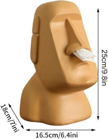 Easter Tissue Box Holder | Easter Island - Face Pattern Tissue Box Cover | Unique Toilet Paper Holder for Bathrooms, Bedroom Dressers, Nightstands, Desks, and Tables