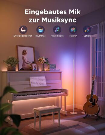 Govee LED-лампа RGBIC для дому, з Wi-Fi, димування, сумісна з Alexa та Google Assistant, 16 мільйонів кольорів, 58 режимів, музичний режим, DIY для ігор та сну (срібна, 1 шт.)
