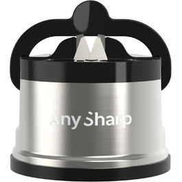 AnySharp Pro металевий точильник для ножів із присоскою, щіткова нержавіюча сталь
