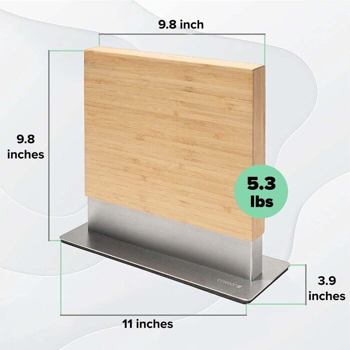 Coninx Magnetic Knife Block, Double-Sided | Magnetic Knife Holder (without knives) | Knife Holder with Strong Magnet | Magnetic Knife Stand, Double-Sided, Non-Slip | Bamboo