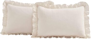 Lush Decor bedspread with ruffled skirt, polyester, ivory, Queen Queen Ivory