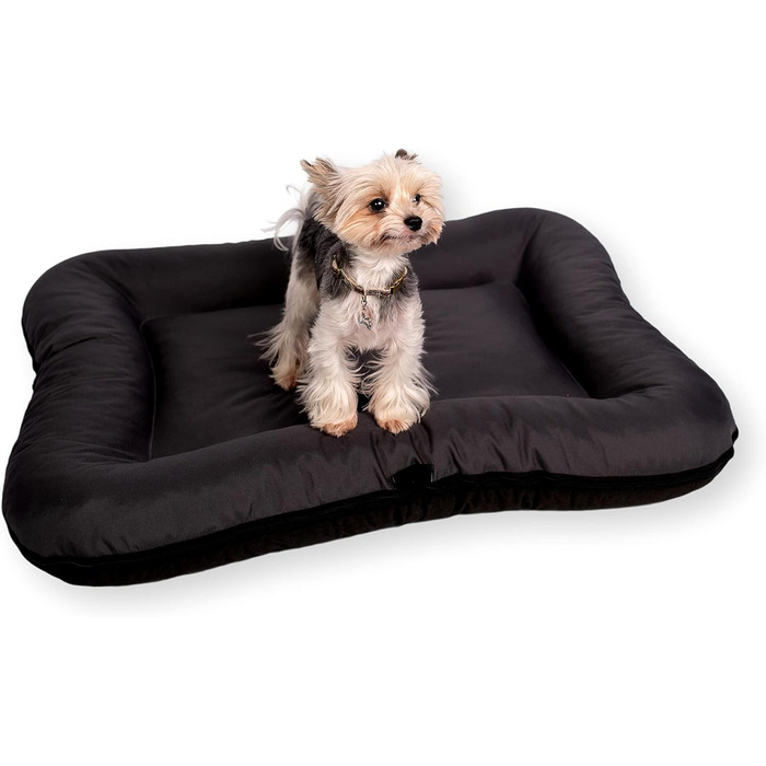 Ліжко для собак середніх розмірів 4L Textil KLEO, водонепроникне, знімний чохол, 90x70 см (темно-зелене)