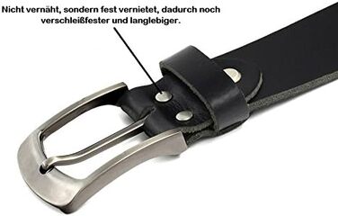 Чоловічий шкіряний ремінь Volmer® з телячої шкіри, чорний, ширина 38 мм, регульований, для джинсів та костюма, довжина 120 см, розмір 105 см