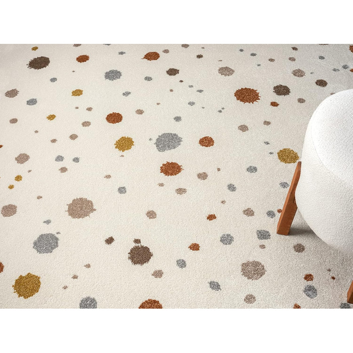 Дитячий килим Beat Kids сучасної колекції, м'який ворс, бежевий з крапками, 120x170 см