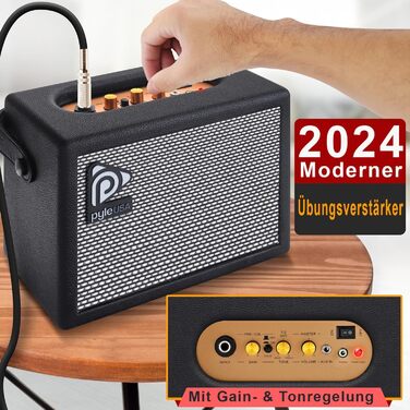 Електрогітара Pyle E – Комплект для гітари з підсилювачем, чохлом, струнами, ременем, тюнером та кабелем, для важкого металу та подорожей, чорна