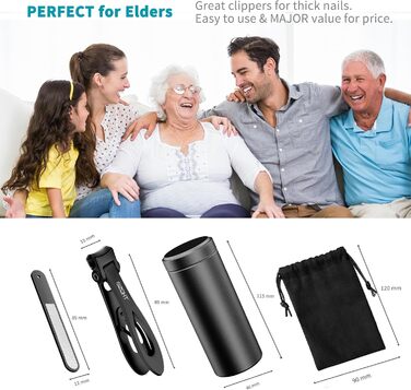 Набір для манікюру та педикюру SZQHT для товстих та врослих нігтів, чорний