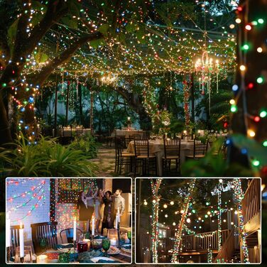 LED гірлянда для декорування приміщень та вулиці, 100 м, 800 LED, 8 режимів, таймер, пам'ять, тепле світло. Підходить для ялинки, вечірки, весілля, саду, балкону.