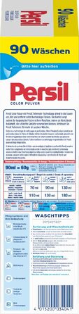 Пральний порошок Persil Color Tiefenrein для кольорових речей, 90 прань, гігієнічна свіжість, ефективний від 20°C до 60°C