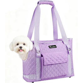 Pawaboo Сумка-переноска для собак та котів, сумка-транспортер для маленьких собак та цуценят, м'які стінки, фіолетовий колір