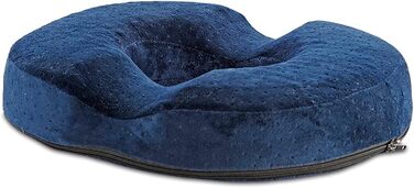 ELONEO Seat Cushion, Gel & Visco-Elastic Foam Cushion, suitable for car, office & wheelchair as well as travel, 40x30cm (dark blue)