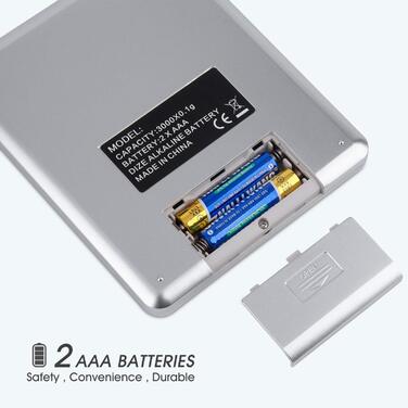 Кухонні ваги електронні 3 кг/0,1 г з LCD дисплеєм (срібні)